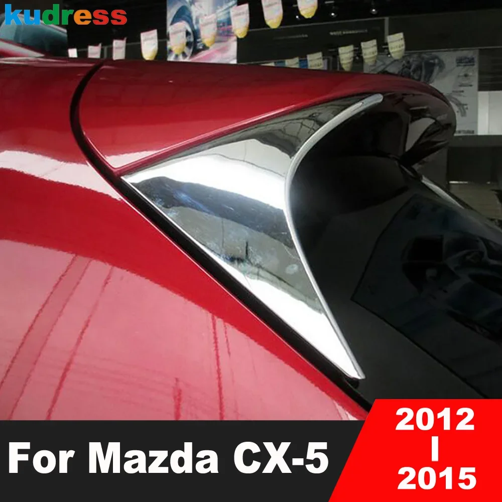 For Mazda CX-5 CX5 2012 2013 2014 2015 Chrome Rear Window Spoiler Cover Trim Side Wing Triangle Molding Trims Car Accessories view 2