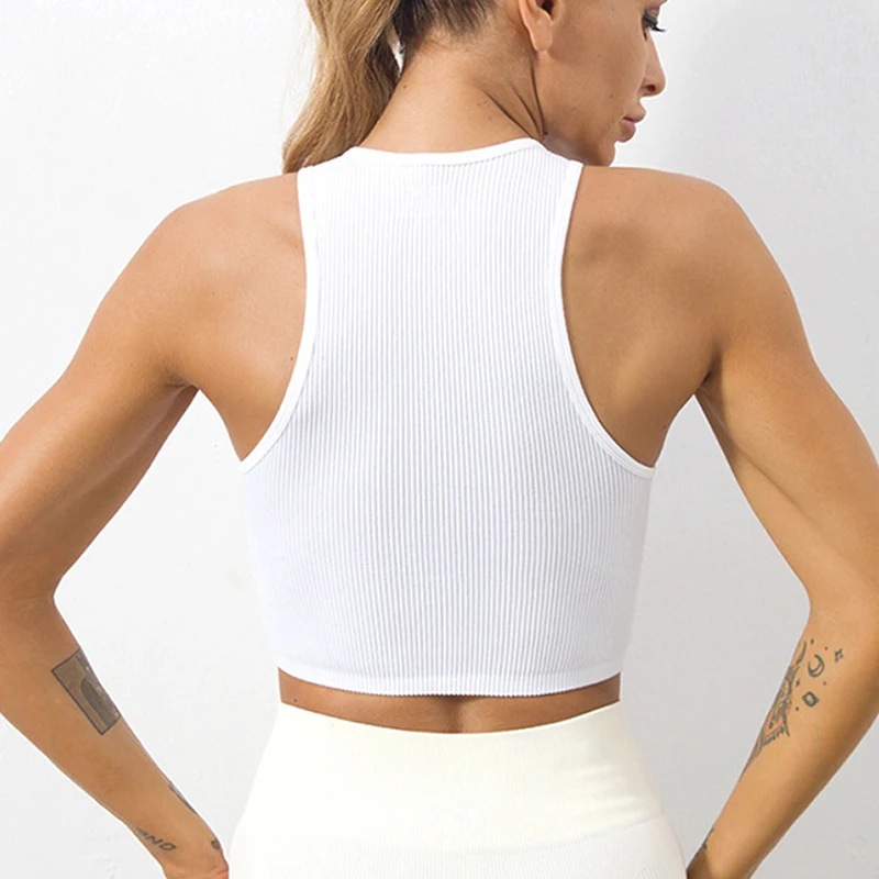 4Pcs Seamless Sports Tops Women\'s Crop Top Workout Running Casual Summer Vest Elastic T-shirt Gym Tank Tops