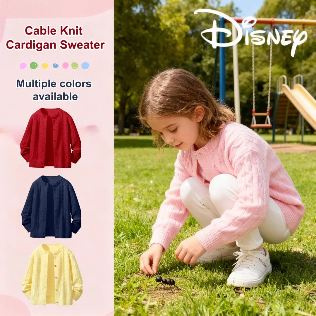 

Disney Kids Knitted Cardigan Sweater Unisex Children Autumn Winter Cold-resistant Sweater Warm-keeping Lightweight Sweater
