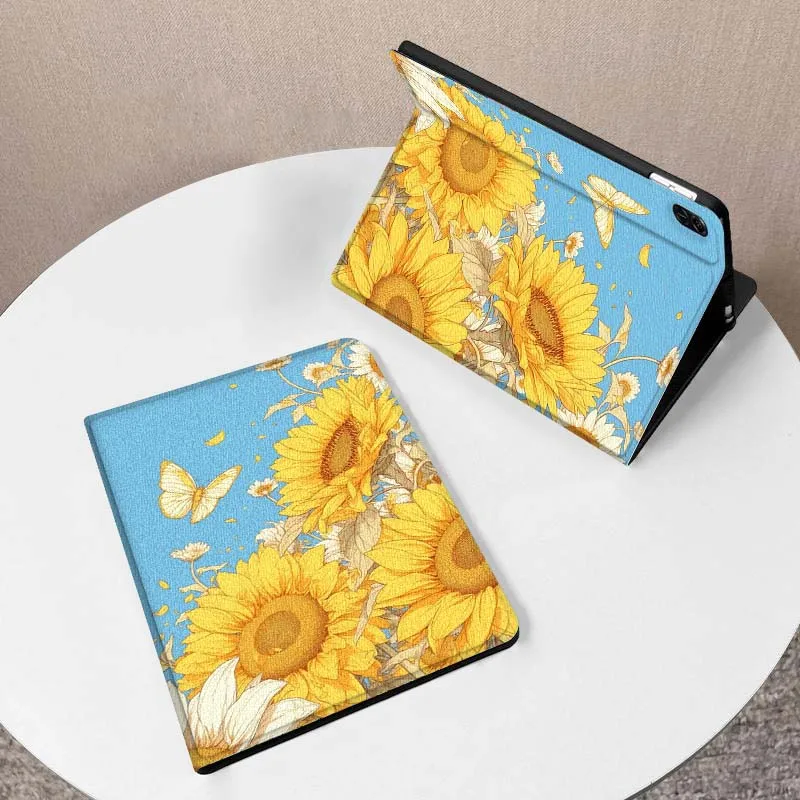 

Sunflower Illustration Pattern For Huawei MediaPad M5 T5 M6 SE C5e 11 12 X 2 Lite Pro Air S 12.2 Inch 5G Tablet Case