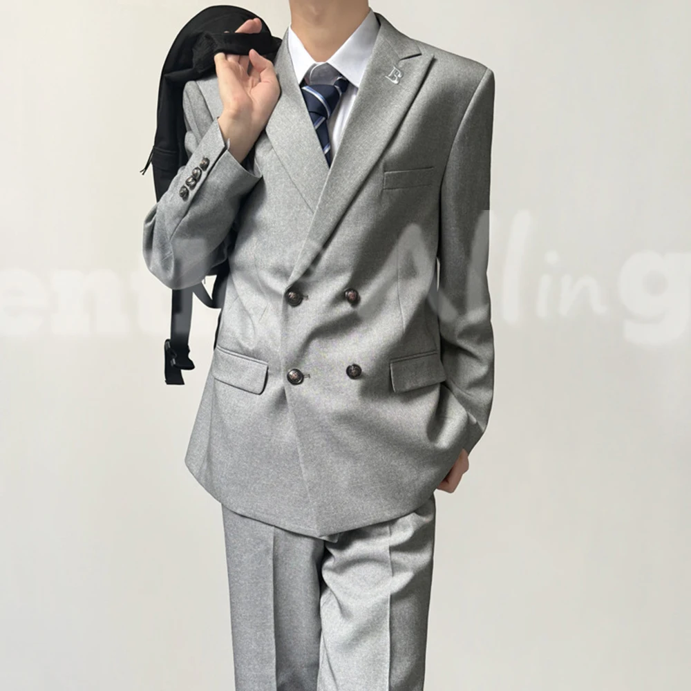 Allingentle Classic Fit Two Piece Mens Suits Jacket and Pants Set for Professional Premium Quality School Uniform Customize