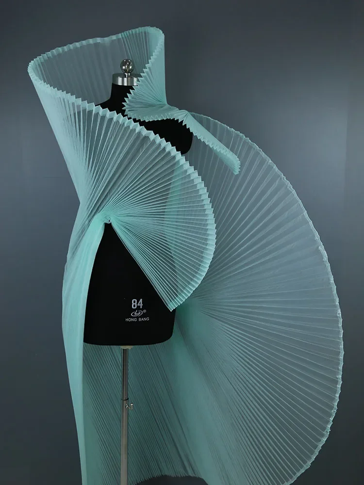 Accordion Stiff Mesh Pleated Fabric By the Meter Stage Background Decor DIY Shape Sewing Fashion Dress Designer Fabric