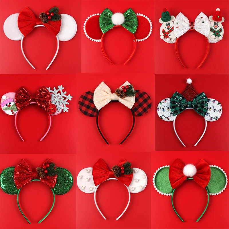 

10 Stks/Parij Disney Hoofddeksels Mickey Cartoon Haarband Christmas Cosplay Diy Haar Accessoires Groothandel Festival