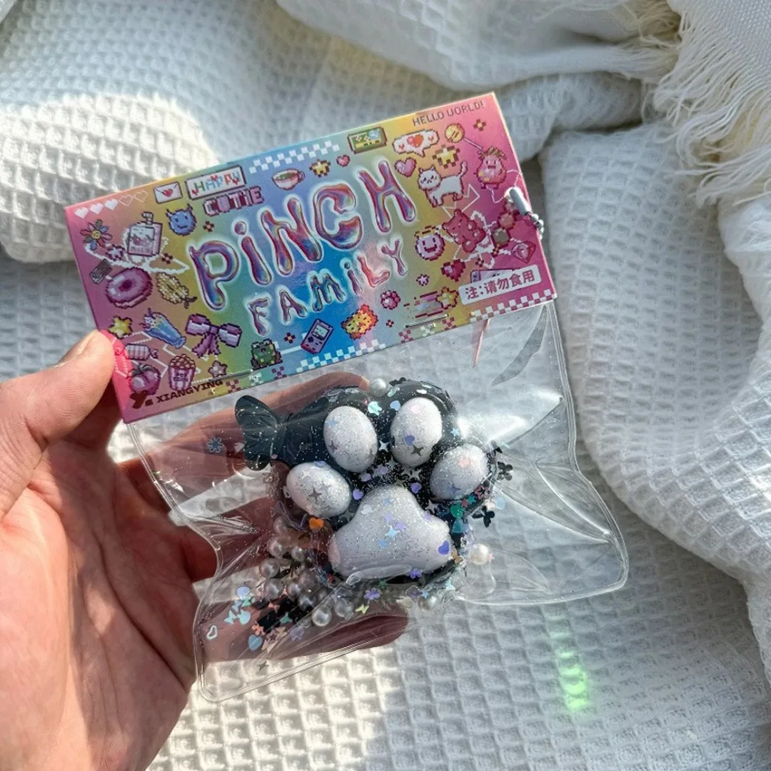 Brinquedo bonito da espremendo da garra do gato, brinquedo macio bonito do alívio do estresse do adesivo, presente do brinquedo sensorial para o humor relaxante