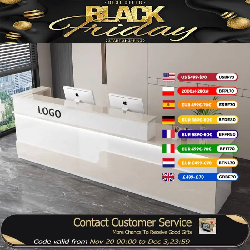 

Aesthetics Counter Reception Desks Clinic Beauty Office White Reception Desks Computer Salon Mostrador Recepcion Furniture