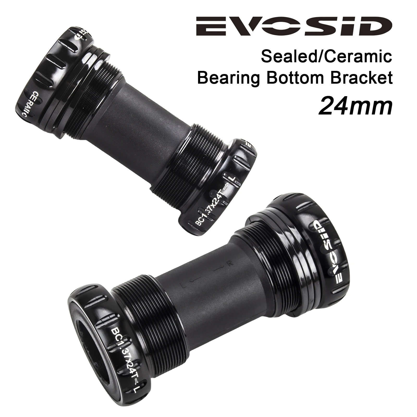 EVOSID Bicycle Bottom Bracket BSA Thread Kit Road MTB Bike Central Movement Frame 68/73 for Axis 24mm Ceramics BB