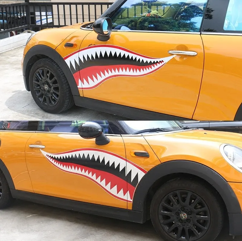 Body Stickers With Personalized Shark Mouth Side Profile For BMW MINI Car Sticker Decals