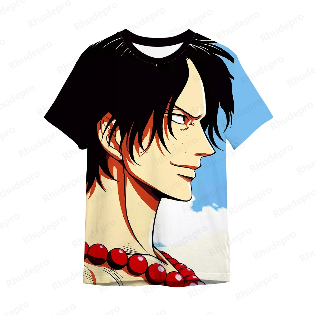 2024 Nieuwe Japan Anime Nieuwe One Piece Portgas D Ace 3d Print Cosplay T-Shirt Dames En Kinderen Straat T-Shirts Grote Top