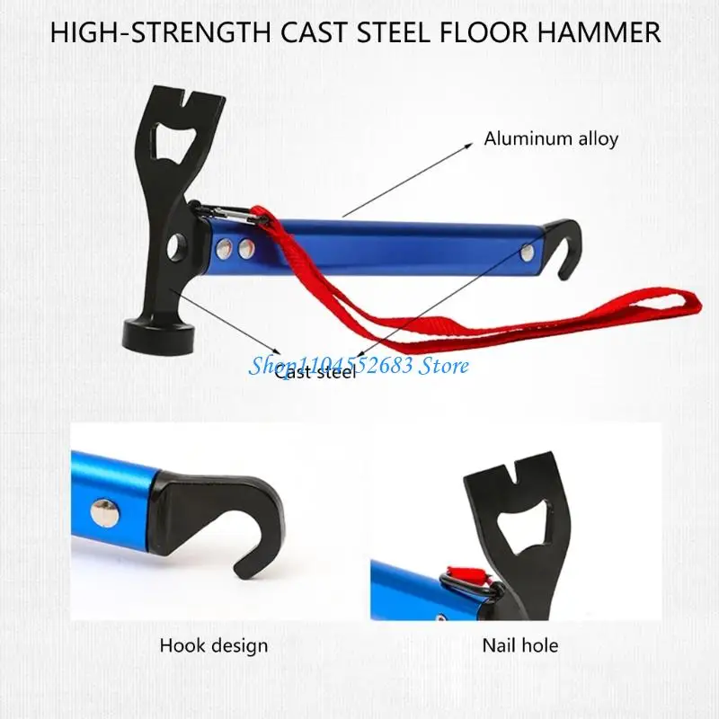 

Y6GD Multifunctional Tent Stake Ergonomic Aluminum Hammer with Sponge Grip For Camping Hiking Outdoor Accessories