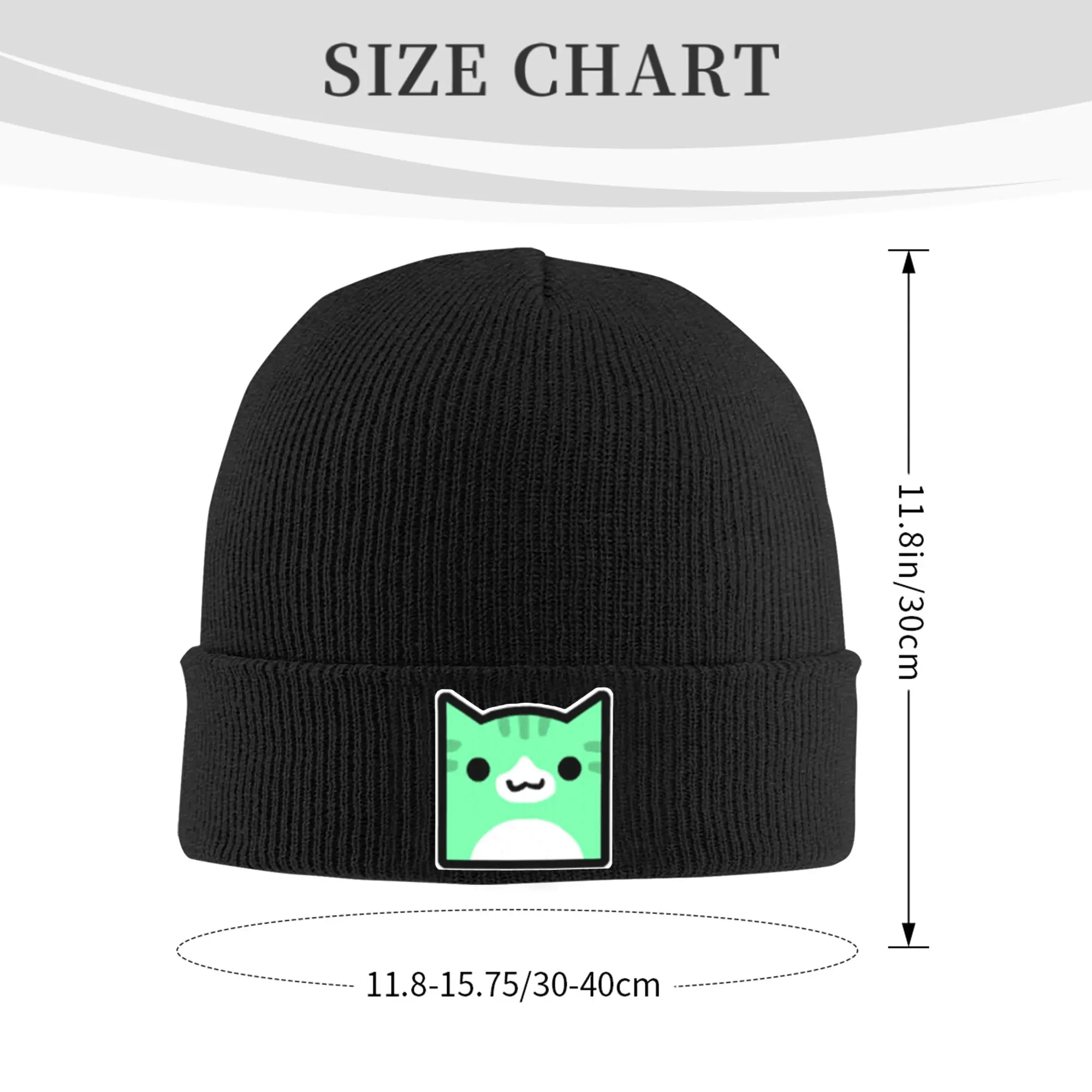 Geometry Dash Icon Cat Cube Games Fun Knitted Hat Women's Men's Skullies Beanies Autumn Winter Hat Acrylic Geometry Dash Cap