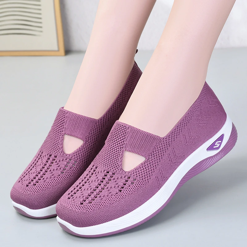 2024 Hot Summer New Comfort Casual Women\'s Shoes Fashion Soft Sole Breathable Hollow Out Flat Shoes for Women Zapatos De Mujer