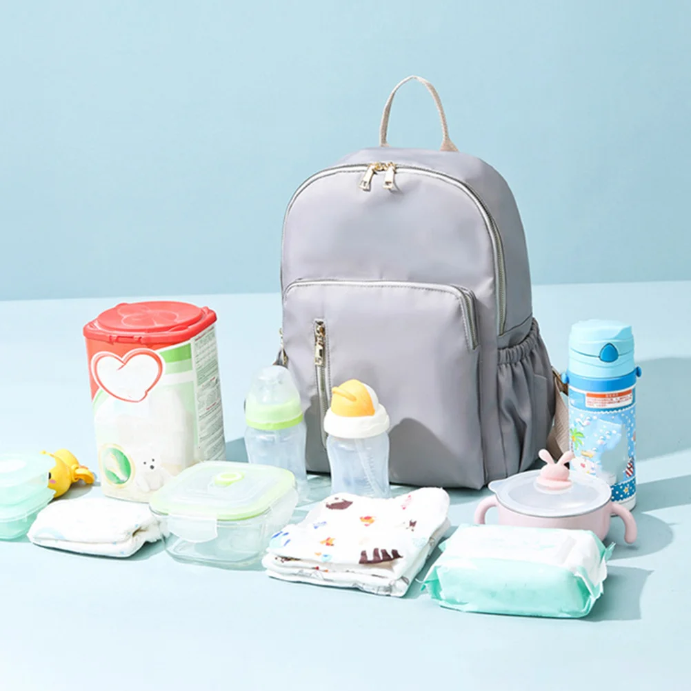 حقيبة ظهر للأمهات ذات سعة كبيرة معزولة لعربة الأطفال وحقيبة حفاضات ومنظم للحضانة والتنقل والسفر كرسي يدفع باليدين #6