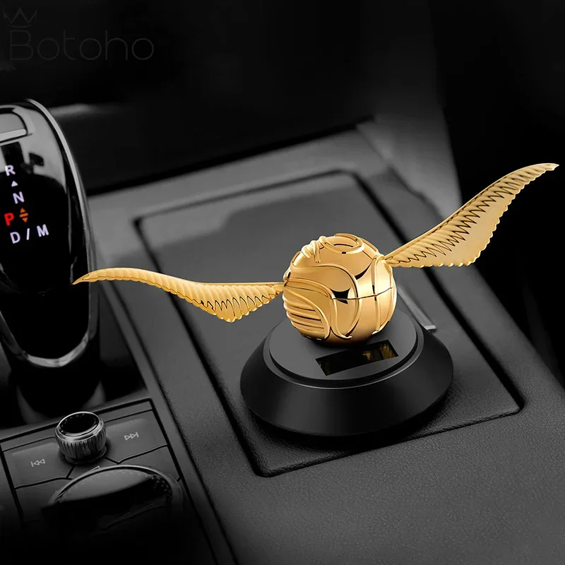 HP Potters Angel Wing Cosplay Gold Color Snitch Ball Car Air Freshener Auto Accessories Collectible Model Toy Figurine Men Gifts