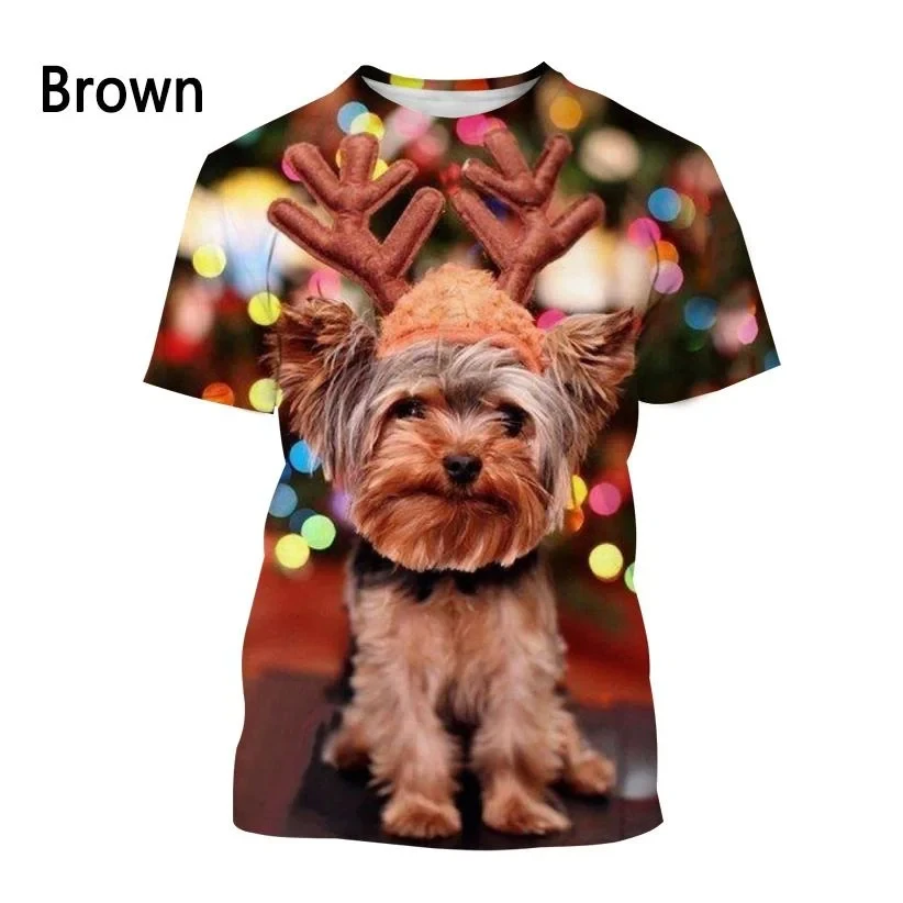 Yorkshire Terrier 3D Pet Dog Print T-shirt For Men\'s/Women\'s Fashion Short Sleeve Crew neck T shirt Summer Casual Unisex Tee Top