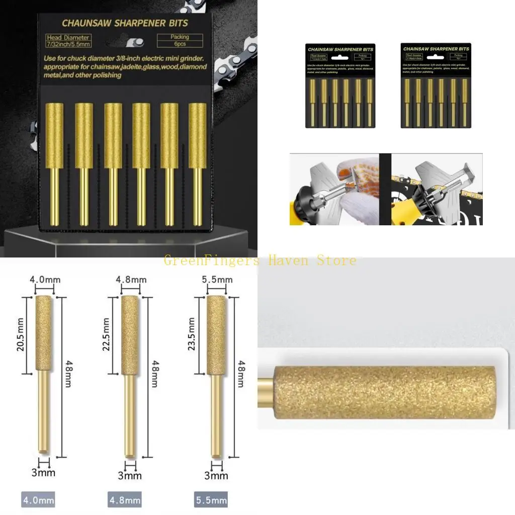 

F68D Chainsaw Sharpening Stone Grinding Rods Woodworking Chainsaw Accessory Tool Corrosion Resistance Grinding Tools