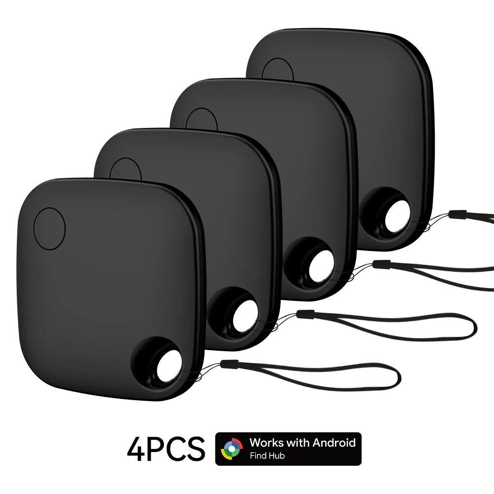4-teiliger Smart-Positionierungs-Tracker Kompatibel mit Google's Find Hub, Übertrifft Bluetooth GPS-Finder für Xiaomi Pixel Android-Geräte GMS