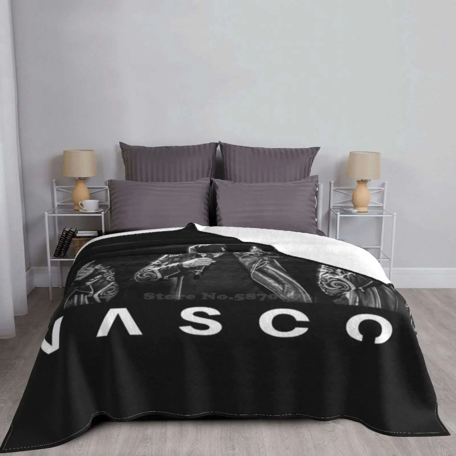 Vasco Rossi Hot Sale Printing High Qiality Warm Flannel Blanket Vascorossi Vasco Rossi Black Dark Top Regalotop Concerto Blasco