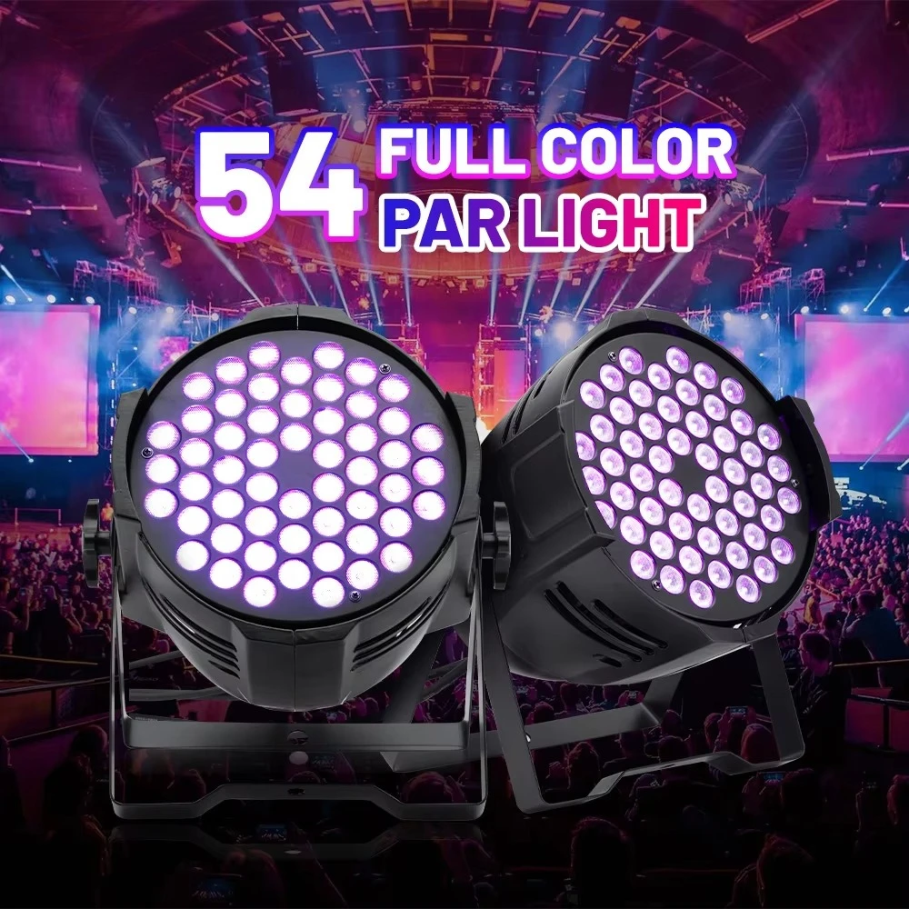 54 LED Full Color RGB Parking Light for Stage Bar Wedding-DMX512 Remote Control