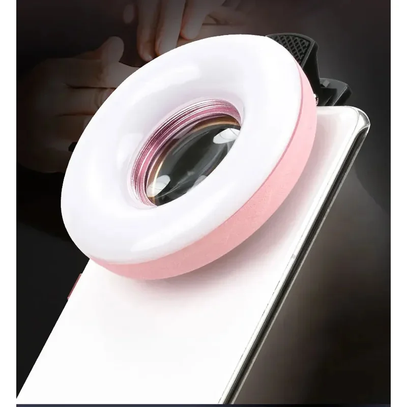 Портативный 15-кратный телефон, макрообъектив, заполняющее кольцо, свет, стеклянная лупа для ресниц высокой четкости для захвата ювелирных изделий, вышивки бровей