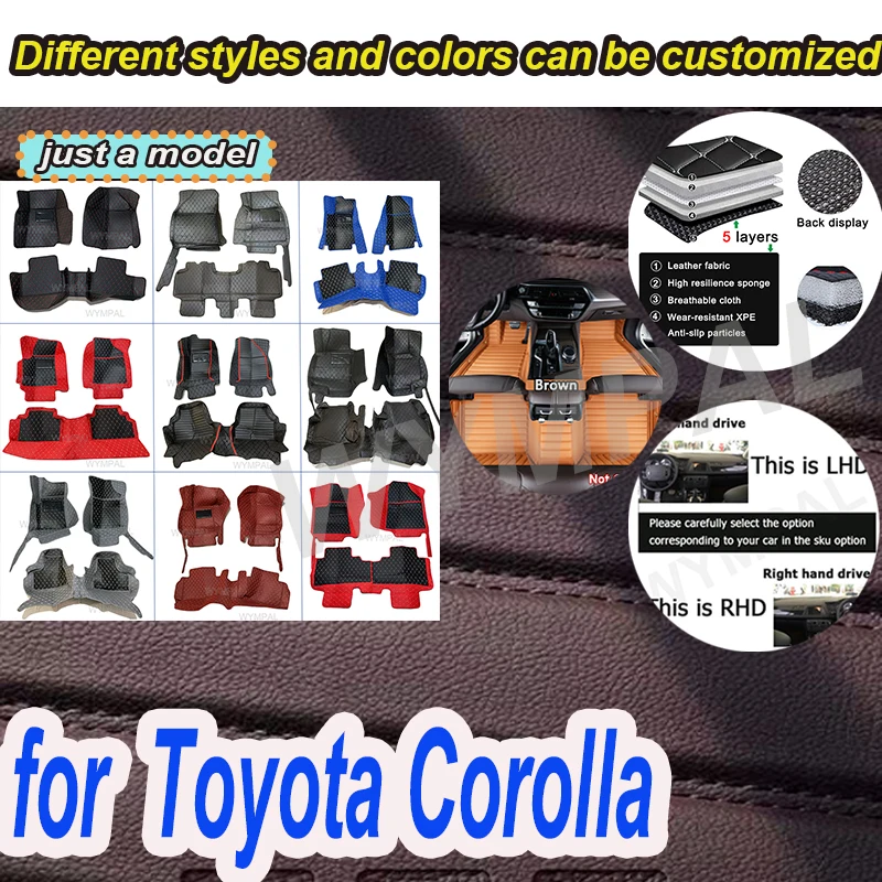 

LUXURY Car Floor Mats For Toyota Corolla Hybrid 2024 2023 2022 2021 2020 2019 Car Floor Mats Interior Accessories