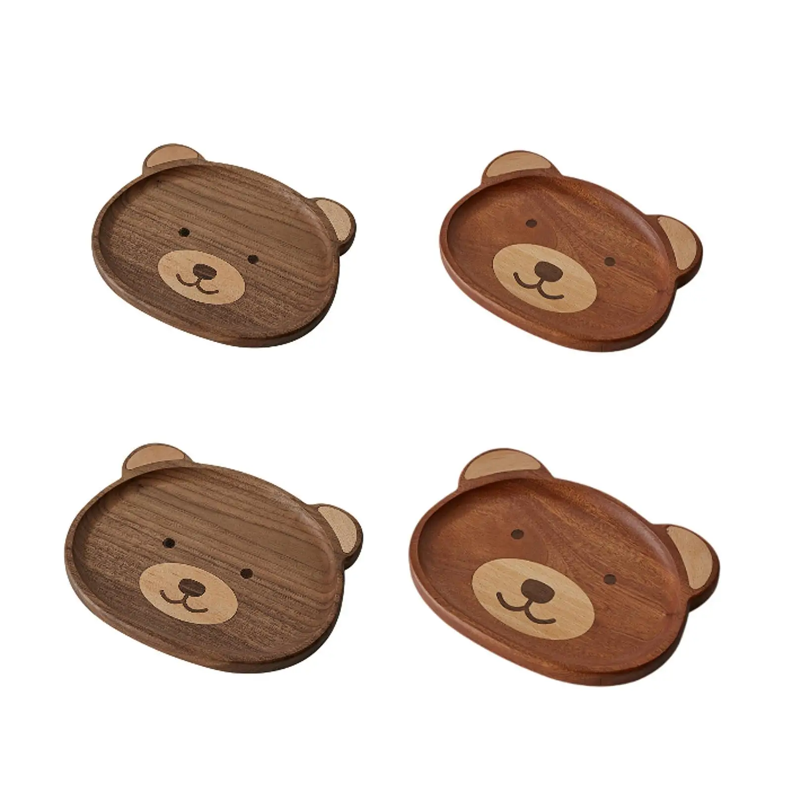 Wooden Bear Shaped Serving Tray Decoration Lightweight Serving Plate for Celebrations Party Favor Dining Table Hotel Cafe