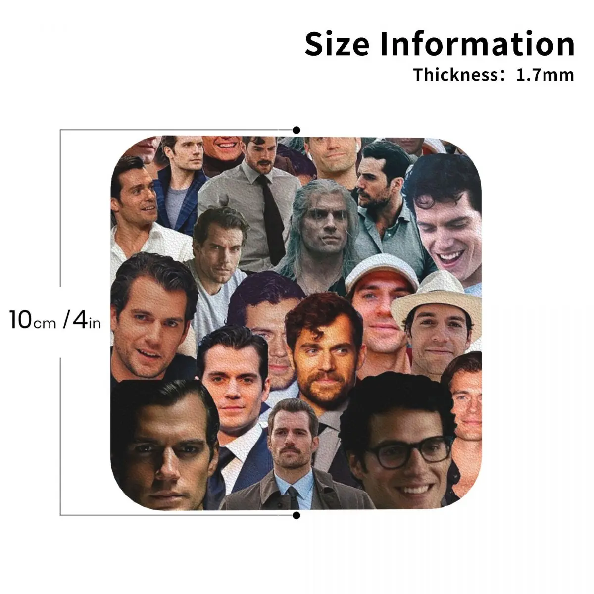 Henry Cavill Photo Collage 1 Coasters PVC Leather Placemats Insulation Coffee Mats for Decor Home Dining Pads Set of 6