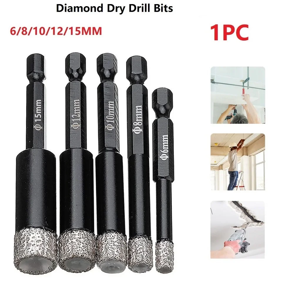 6-15Mm Máy Hút Chia Lửa Bằng Đồng Nguyên Kim Cương Khô Mũi Sứ Đá Hoa Cương Gạch Kính Đá Cẩm Thạch Cho Nề Bê Tông Ngói/mặt Kính Ceramic