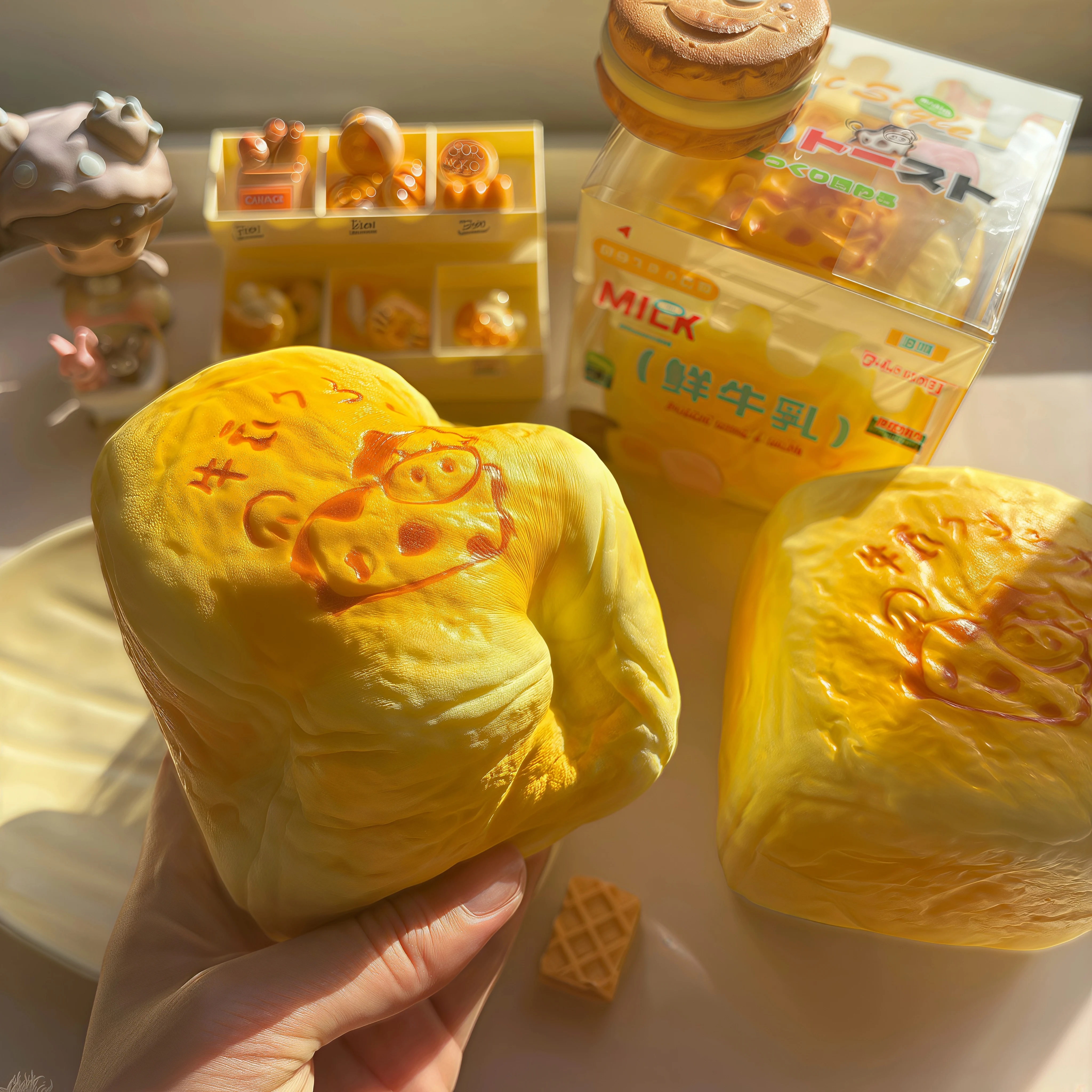 Slow Rebound Puff Milk Toast Simulated Squishy Food Squeeze Toy Prank Cake Anti-stress Stress Relief Super Soft Sensory Fidget