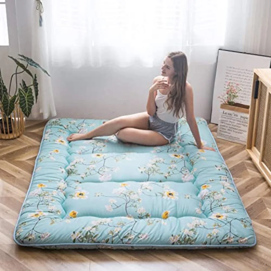 

Rustic Floral Korean Floor Mattress, Foldable Mat Roll Up Camping Mattress, Size