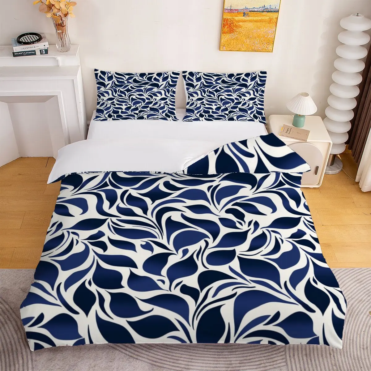 pattern  Down duvet cover large size  Blue  texture  Modern trend of printed bedding