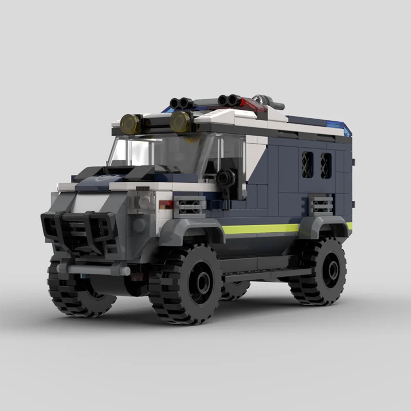 시티카 모델 MOC 빌딩 블록 경찰차 장갑차 모듈형 기술 어린이 휴일 선물 조립 장난감 세트