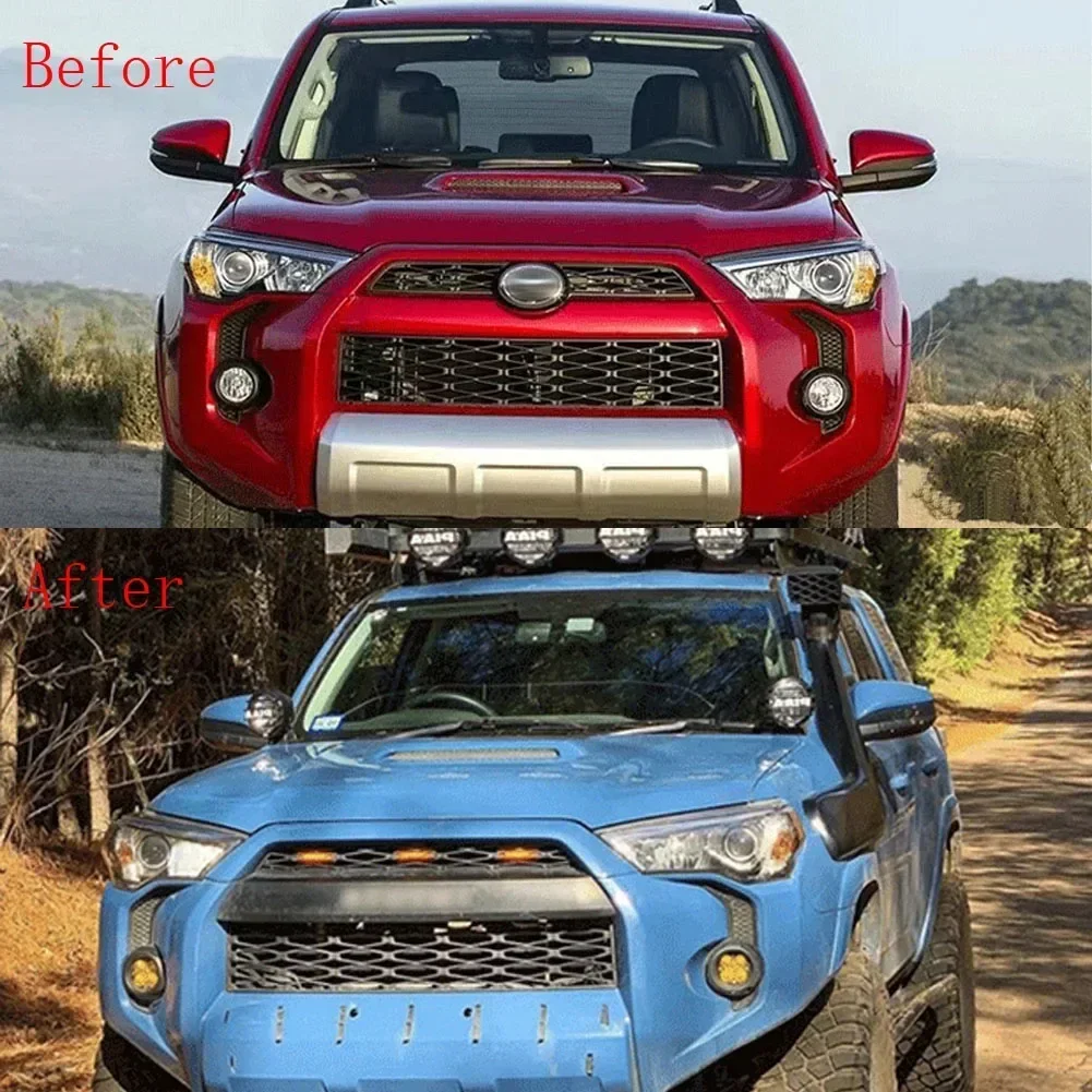 Car Grill For Toyota 4RUNNER 2016-2019modified with light Grille Grill Mask Front bumper net Car Accessories