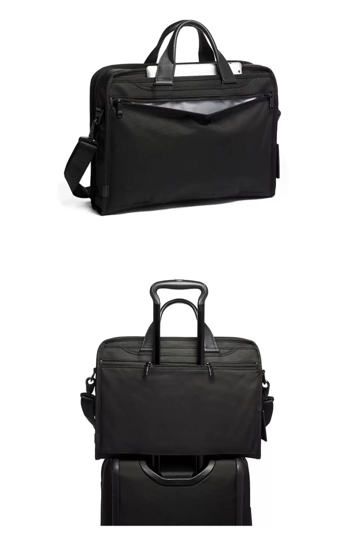 Men's Business Tote - Sleek Nylon Briefcase with Dedicated Laptop Sleeve for Office & Commute 2603141