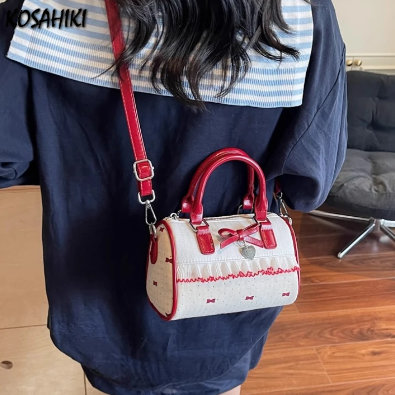 

Japanese Women Kawaii Cute Bow Handbags Y2k Aesthetic Chic Luxury Design Fashion Shoulder Bag New All Match Fairy Crossbody Bags