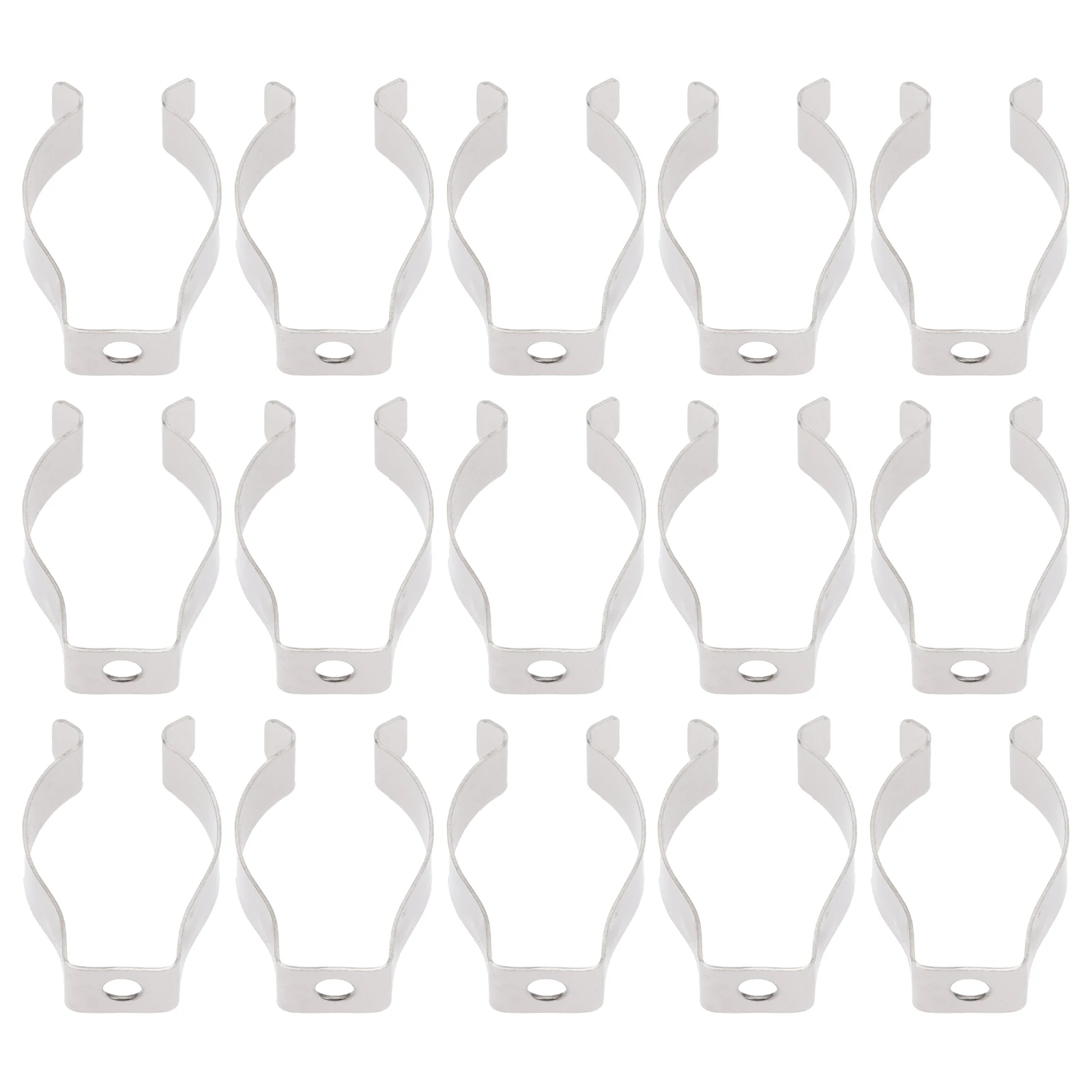 

20pcs Lamp Tube Clamps U-shaped Holder Fluorescent Light Support Mounting Accessories LED Bracket Silver Metal Fastening Clamps