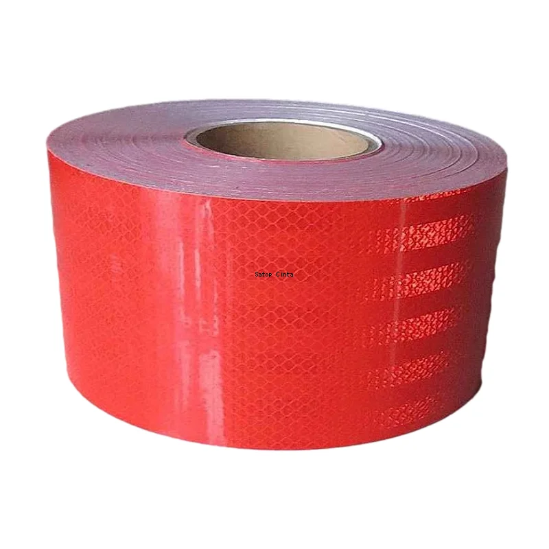 10cm*5m Prismatic Reflectors Vinyl Tape Diamond Grade Waterproof Red Truck Reflective Material  Adhesive Car Sticker For Vehicle