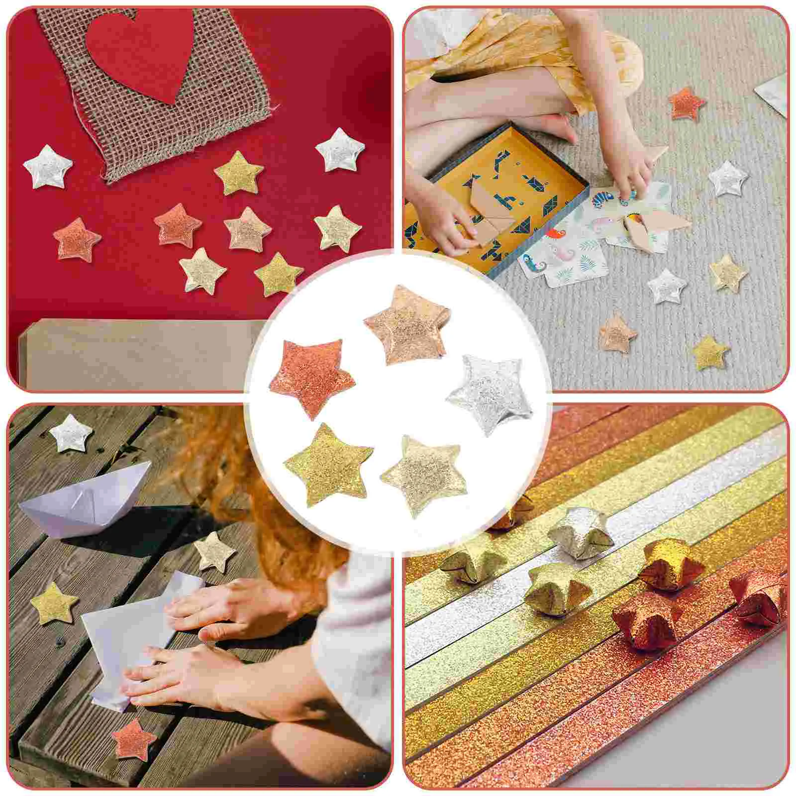 200 Pcs Manual Origami Lucky Star Material Paper Child Strips for Stars DIY Craft Kids Folding