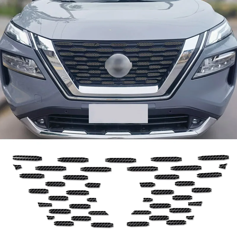 Front Grille Aufkleber Auto Front Hood Grille Aufkleber Aufkleber Für Nissan X-trail T33 2021-2023 Bunte Dekoration abdeckung Zubehör