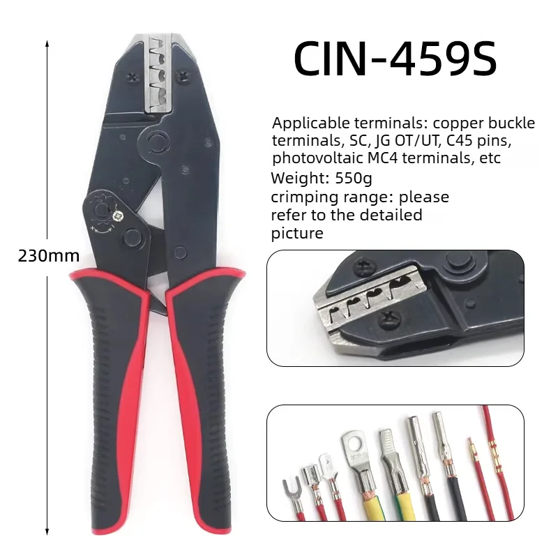 CIN-459S Multi-function Crimping Pliers for 454ACopper BuckleSC JG MC4 C45Pin Terminal Professional Electrical Wiring Crimp Tool