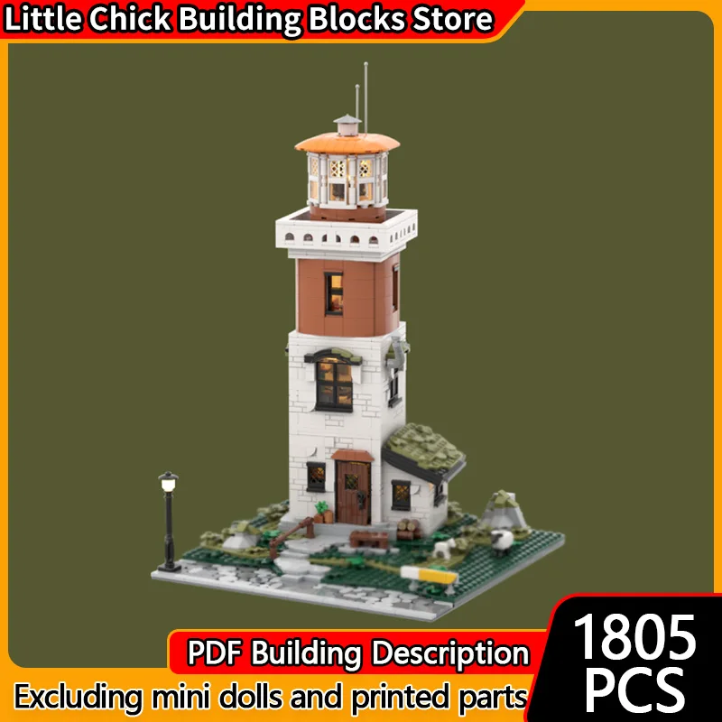 

City Street View Model MOC Building Bricks Icelandic Lighthouse Modular Technology Gifts Holiday Assemble Children Toys Suit