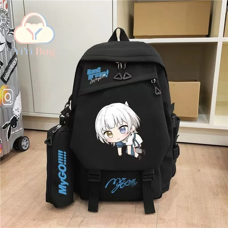 BanG Dream! Its MyGO Backpack Pencil Case Set Anon Chihaya Cartoon Student Large Capacity School Bag Daypack Travel Book Bag