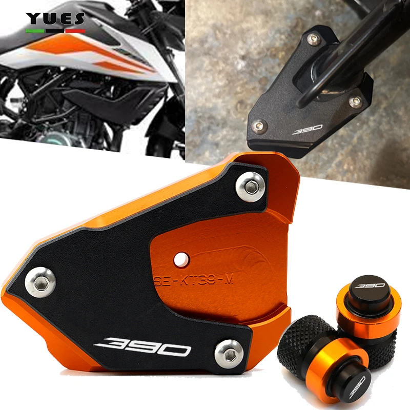 

MOWOK For KTM 390 250 Adventure 390ADV 2020-2024 250ADV 390 250 ADV CNC Motorcycle Kickstand Side Stand Extension Pad Tire Caps