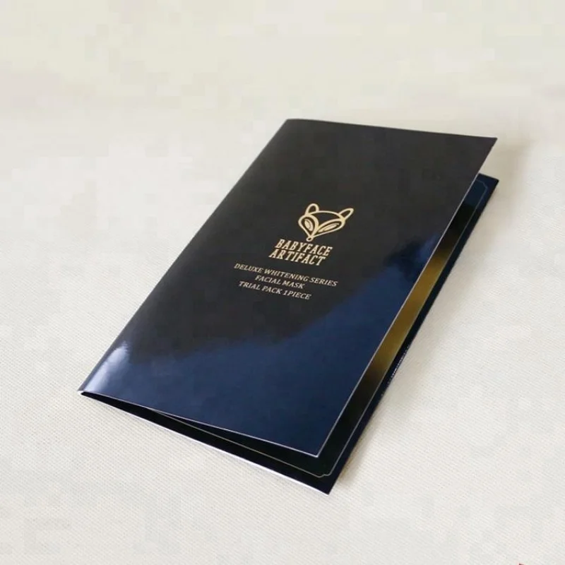 Customized product.custom logo professional presentation color printing folding paper leaflet folder for card insert