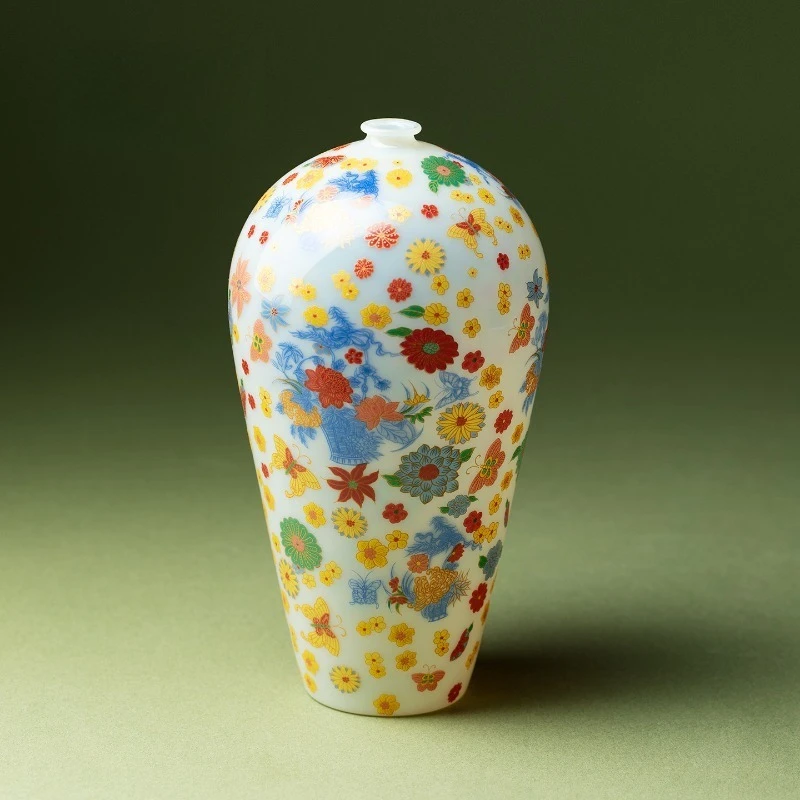 

Изысканная стеклянная ваза для цветов, элитная ваза для сухоцветов, китайский декор для дома и гостиной, украшения для интерьера, декоративные вазы