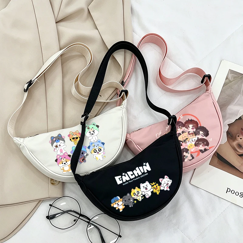 

ENHYPEN Girl Shoulder Bag KPOP Men's Team Print Crossbody Bag Woman Kawaii Portable Handbag Fashion Chest Pouch Birthday Gift