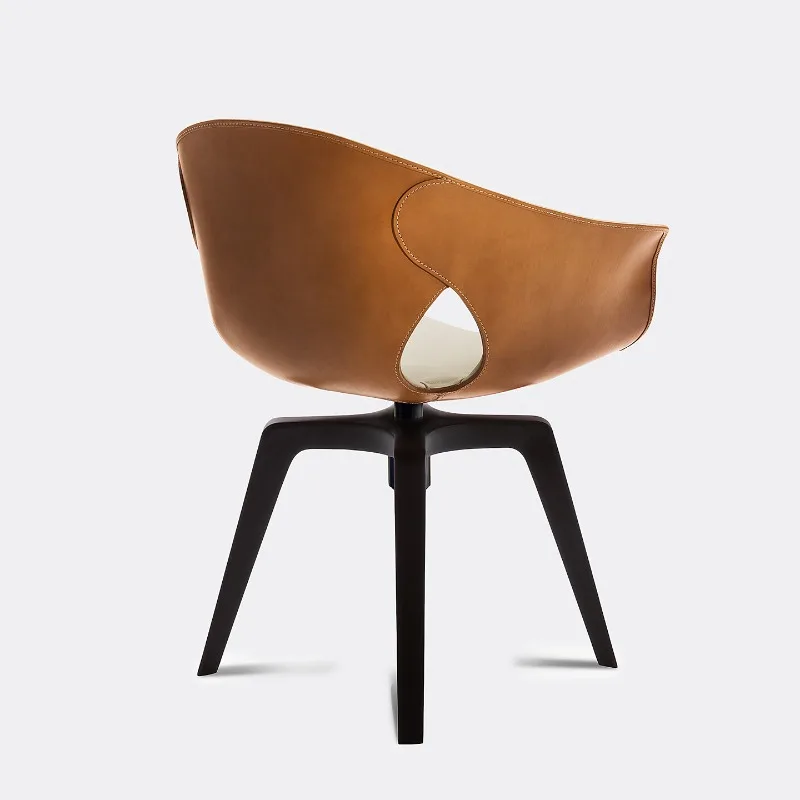 Современное легкое роскошное кожаное седло, высококачественное минималистское кресло для домашнего использования.