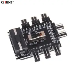 PC Computer IDE Molex 1 to 8 Multi Way Splitter Cooler Cooling Fan Hub 3pin 12V Power Socket PCB Adapter 2 Level Speed Control