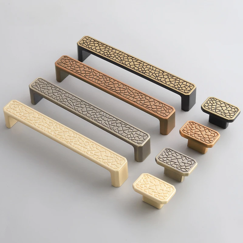 Zinc Alloy Bronze Furniture Handles Kitchen Cabinet Drawer Door Pull Handles Hole Center 96/128/192mm Kitchen  Accessories