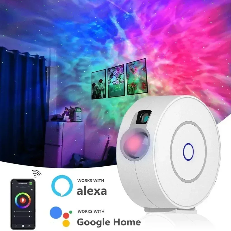 

Smart WiFi Laser Starry Night Light - Stunning Star Projector with LED Galaxy Wave for Room Decoration Graffiti Control via App