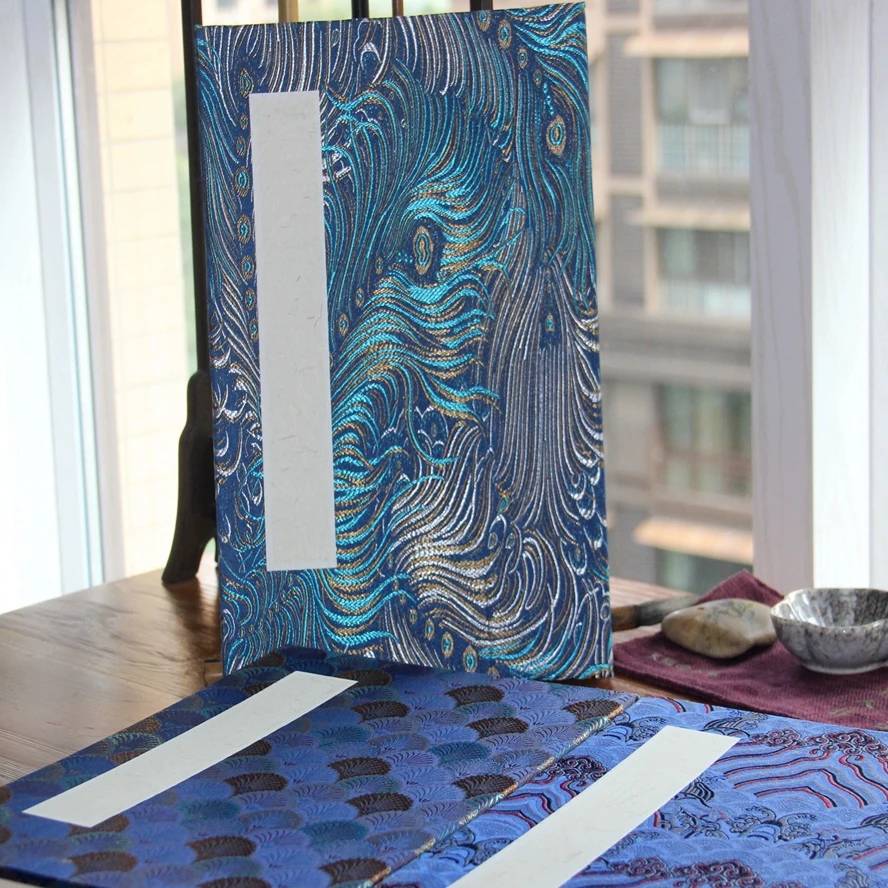 

Китайский бумажный альбом для рисования Xuan ручной работы, бескислотная шелковая обложка «Песня Джин», антикварные узоры, идеально подходят для акварельной каллиграфии Суми-э